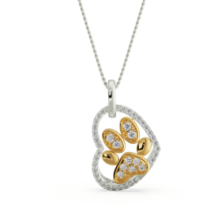 Lab-Grown Diamond Dog Paw Pendant