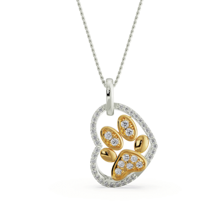 Lab-Grown Diamond Dog Paw Pendant