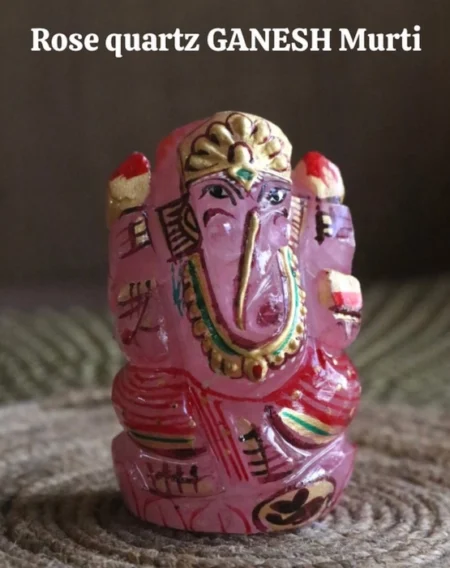 Rose quartz Ganesh Murti