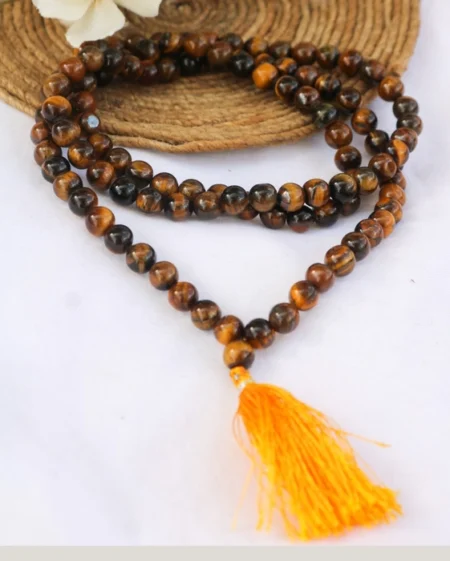Tigers Eye Stone Jap Mala (108+1 beads)