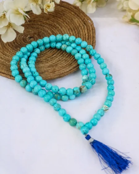 Turquoise Stone Jap Mala (108+1 beads)