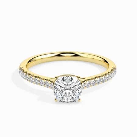 50 Pointer Cushion Lab Diamond Solo Solitaire Ring