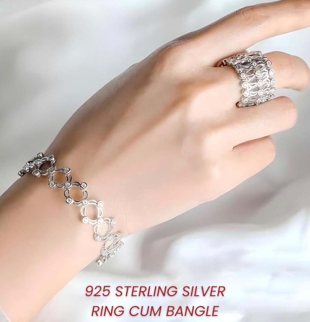 Sterling silver ring cum bangle