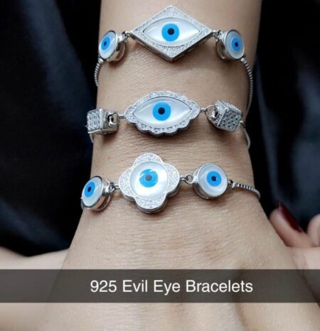 Sterling silver evil eye bracelet