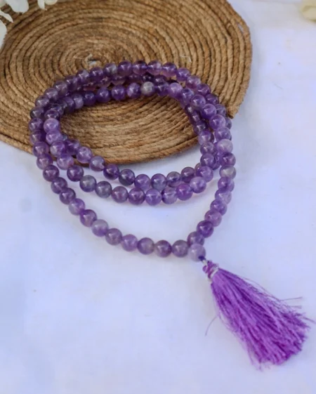 Amethyst Crystal Jap Mala (108+1 beads)