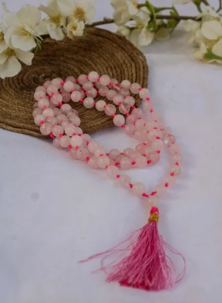 Rose Quartz Crystal Stone Jap Mala (108+1 beads)